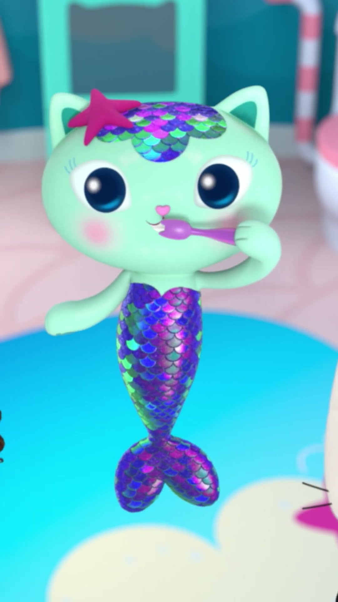 MerCat shows you how to brush your teeth! ?? Gabby's Dollhouse is now playing on Netflix!