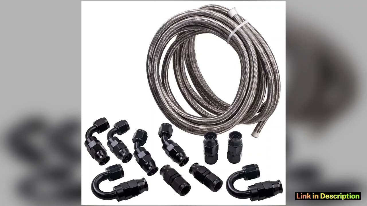 AN6 6AN 20FT6M Stainless Steel PTFE Braided Oil Fuel Hose Line Fitting Kit Pro Edition