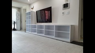 분당 정자동 더샵스타파크 아동용 거실책장및 완구수납장 설치시공사례 - 용인주문제작가구 &#39;알앤비우드&#39;