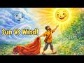 Who Is Stronger? 🌞💨 | The Sun and the Wind Story | English Story for Kids