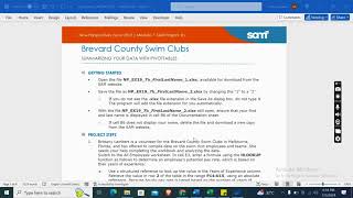 New Perspectives Excel 2019 | Module 7: SAM Project 1b Brevard County Swim Clubs