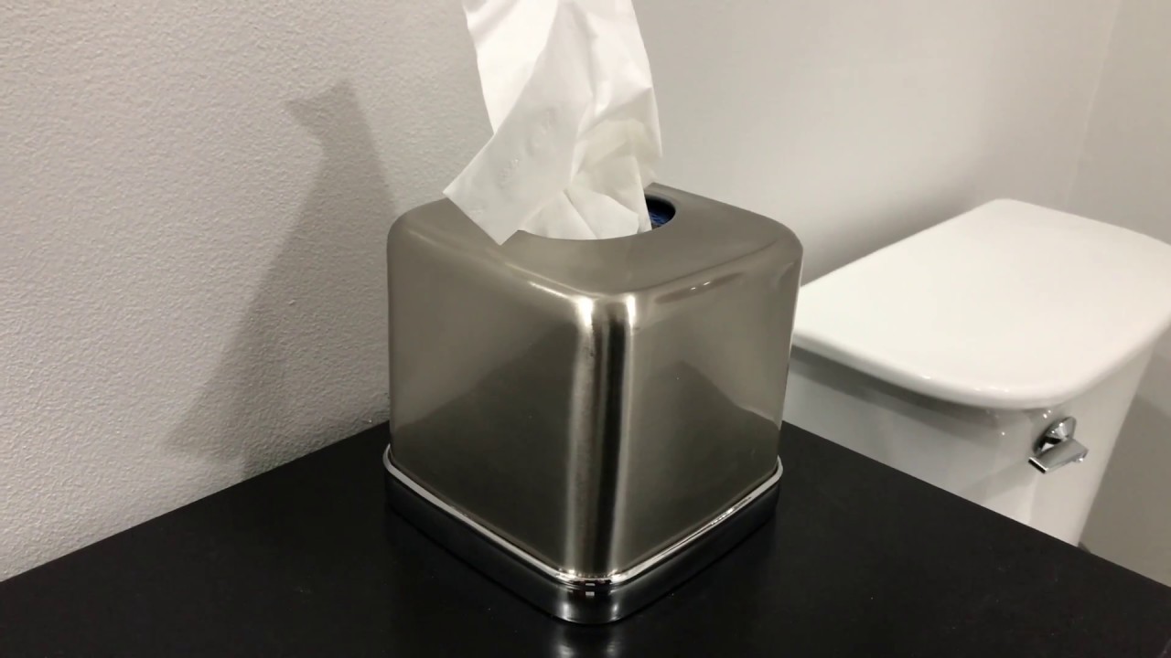 Brushed Nickel Facial Tissue Box Cover Review YouTube