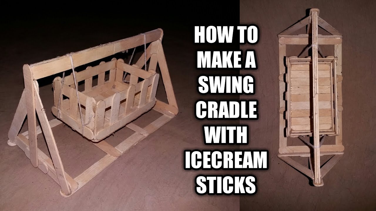 Best of ice cream stick craft ideas | How to make a Swing Cradle |Jhulna for Bal Krishna