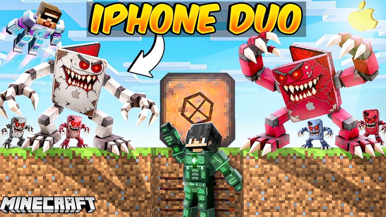 We Created BUNKER to Survive iPhone DUO in Minecraft!