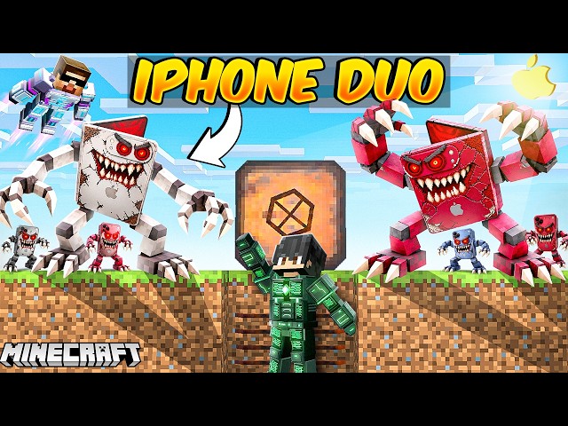 We Created BUNKER to Survive iPhone DUO in Minecraft!