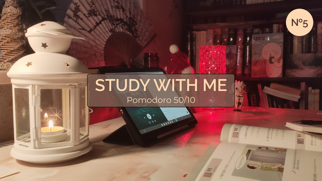 Episode 5 Pomodoro50-10 ⏱️ 2-hour study with me 📕 집에서 같이 공부해요 😁 2-시간 벼란치기