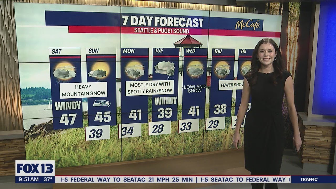 Windy weather with heavy mountain snow this weekend | FOX 13 Seattle ...