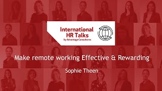 International HR Talks | Make remote working Effective &amp; Rewarding