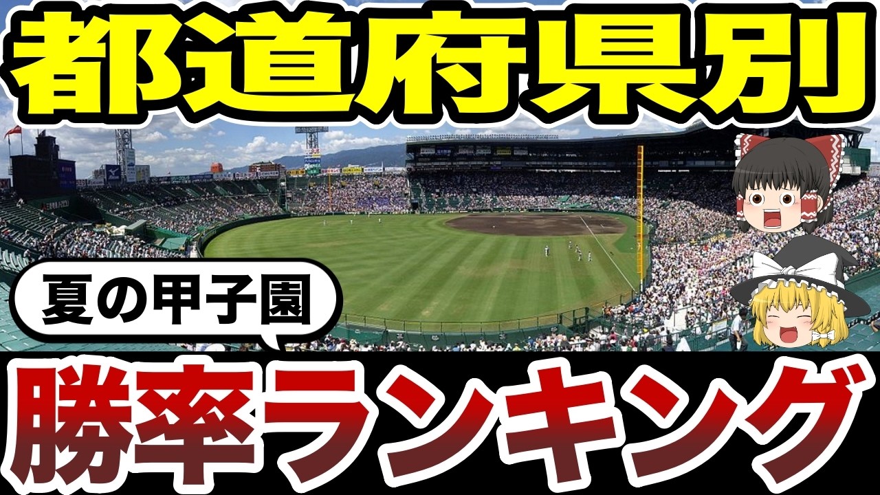 【夏の甲子園】勝率ランキング！2024年最新版・都道府県別【日本地理ゆっくり解説】