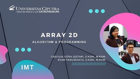 Array 2 Dimensi - Java Netbeans - Algorithm and Programming UC