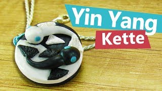 DIY Anhänger Kette im coolen Yin Yang Stil | Schmuck zum selber machen | DIY Clay Ideen