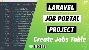 Laravel 10 Job Portal Project | #7 Jobs | Create table via migration | PHP Tech Life Hindi
