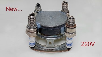 free energy generator 100% self-running 220V from speaker gear use spark plug at home 2025