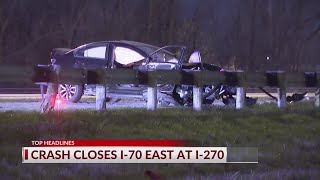 Crash involving FedEx truck leaves one in critical, closes all I-70 lanes