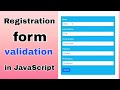 How to create  validation registration form in JavaScript Bangla || form validation in JavaScript