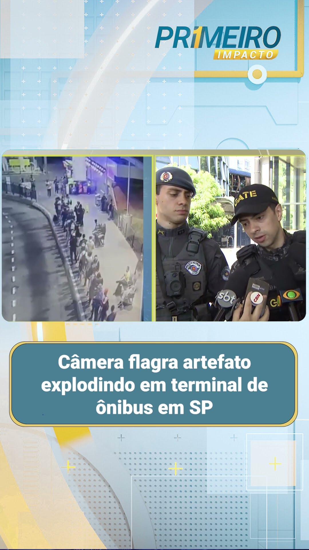 Câmera flagra artefato explodindo em terminal de ônibus em SP | Primeiro Impacto (12/03/25)