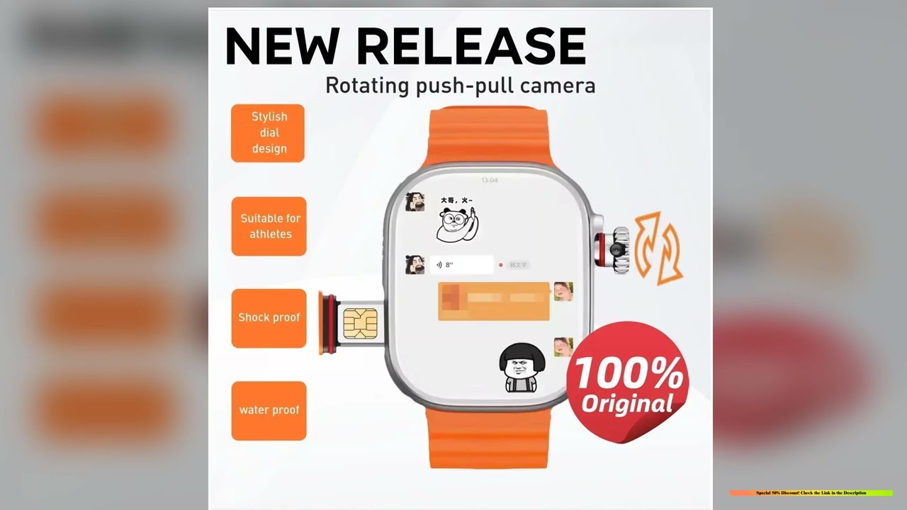 Original CDS9 Ultra Smartwatch Android 90 4G Network Sim Card Rotary Camera Amoled Google Play