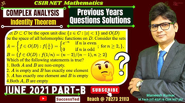 Csir net mathematics June 2021 | Part-B Identity theorem | Previous year question | Complex Analysis