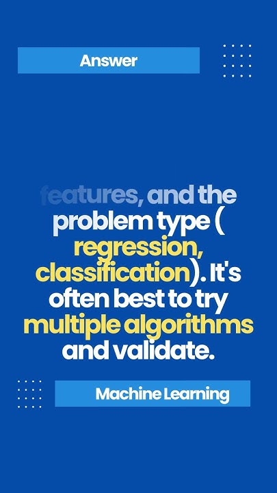 Best ways to choosing the right machine learning algorithm # ...