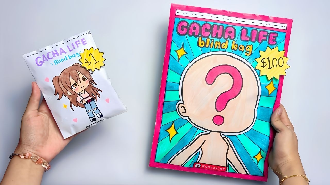 [🍅Paper diy🍅] $1 vs $100 Gacha Life Blind Bags unboxing!💕 | Paper Squishy | ASMR