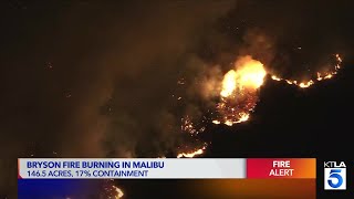 Bryson Fire burning 146 acres in Malibu, 17% contained