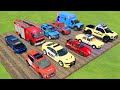 TRANSPORTING CARS, FIRE TRUCK, POLICE CARS, AMBULANCE OF COLORS! WITH TRUCKS! - FARMING SIMULATOR 22