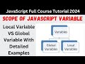 Web Design Classes 2024 | JavaScript Local and Global Variables with examples | Local Vs Global 2024