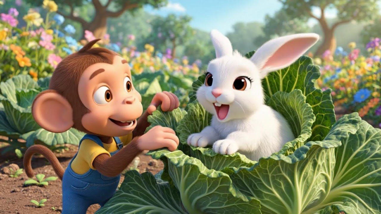 Baby Monkey Found a Rabbit Hiding in the Garden And What Happened Next Was Shocking