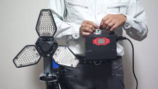 スタイリッシュワークライト (三脚型省エネLED投光器)＆ポータブル電源セット2