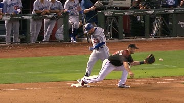 LAD@ARI: Gonzalez beats throw for RBI single