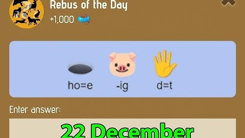Rebus of the day Zoo 22 December | Zoo Rebus of the day today 22 December Riddle Today