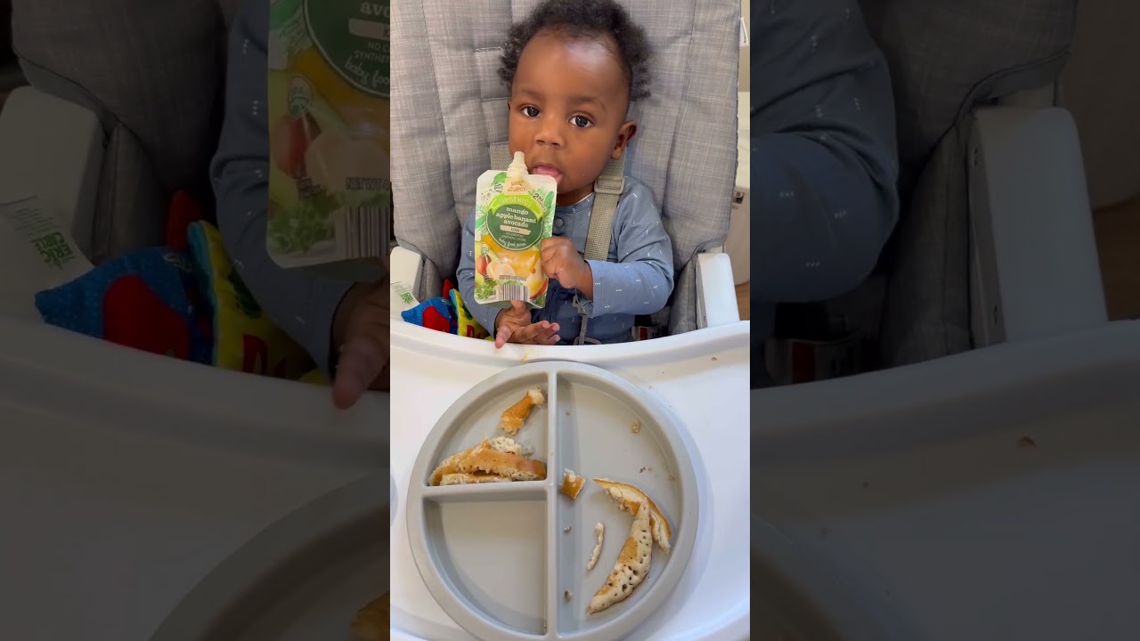 Messy but worth it 😅 BLW pancake morning! 