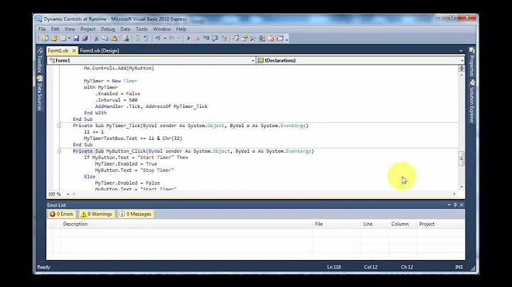 VB Dynamic Controls at Runtime