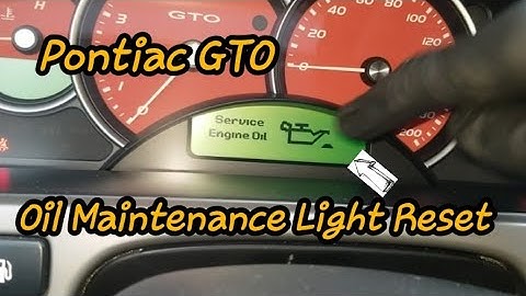 How To Reset Pontiac GTO/Holden Monaro OIL Warning Light