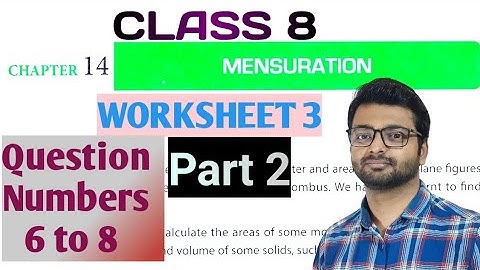 D.A.V. Math | Class 8 | Chapter-14 | Mensuration | Worksheet 3 | Question 6 - 8 | Art Of Mathematica
