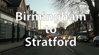 [4K] Driving from Birmingham to Stratford via King's Heath (UK)