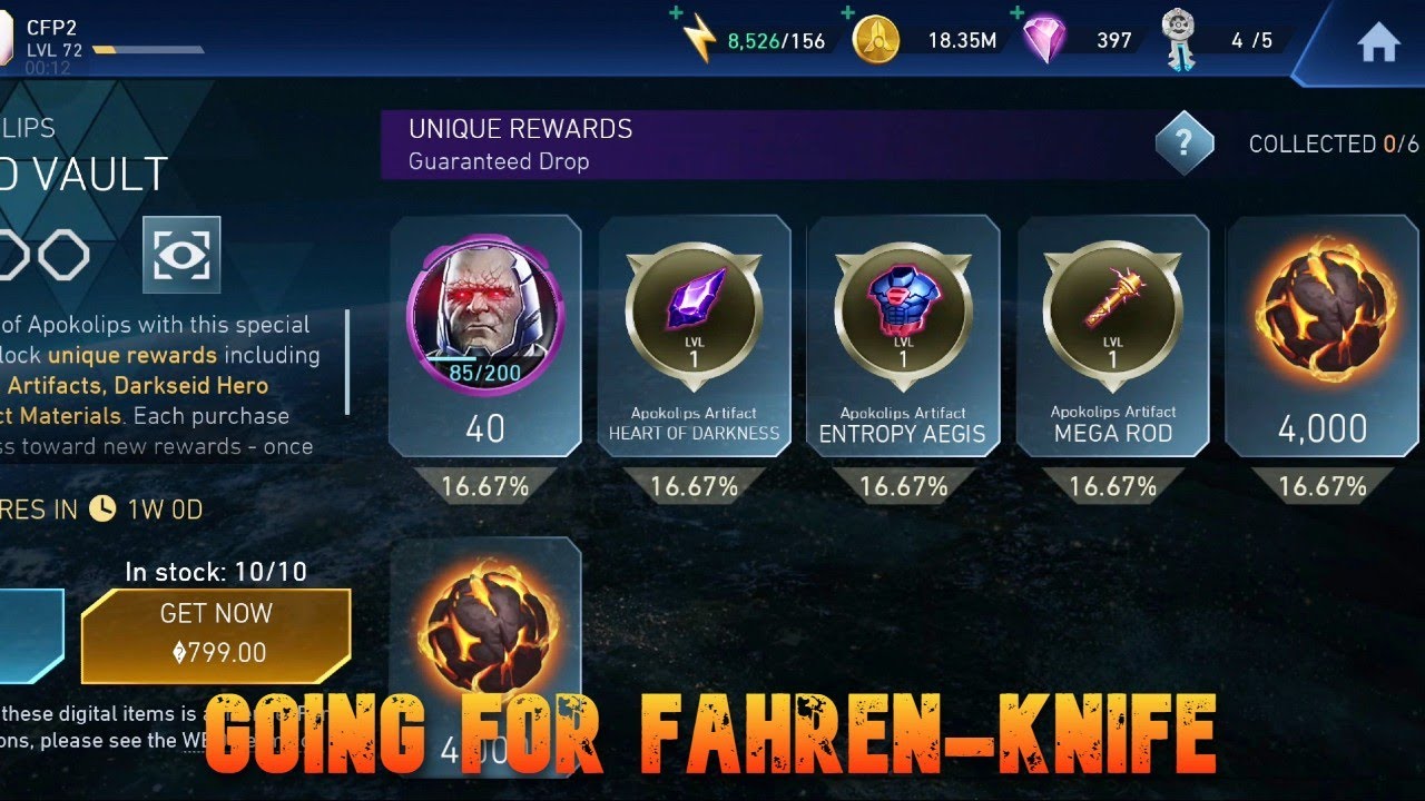 On a quest to obtain the Fahren-Knife | Vault Opening | Injustice 2 Mobile