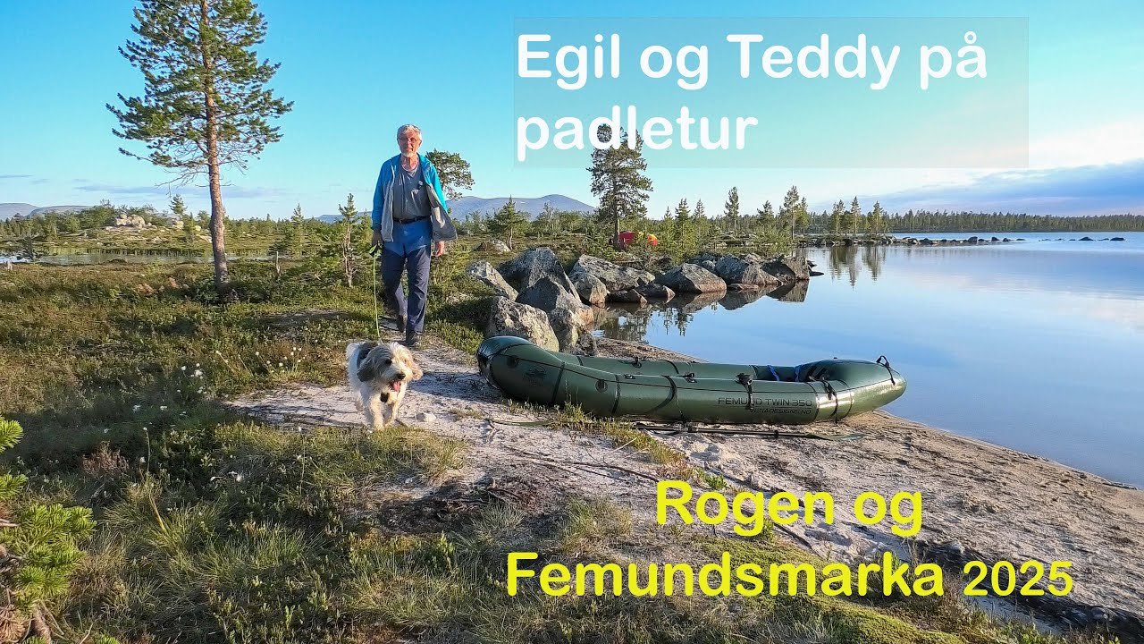 Egil og Teddy på padletur i Rogen og Femundsmarka