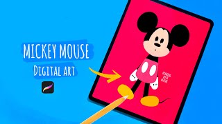 Mickey Mouse Drawing in PROCREATE | Procreate Drawing for beginners