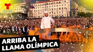 El Fuego Olímpico llega a territorio francés y Florent Manaudou lo recibe | Telemundo Deportes