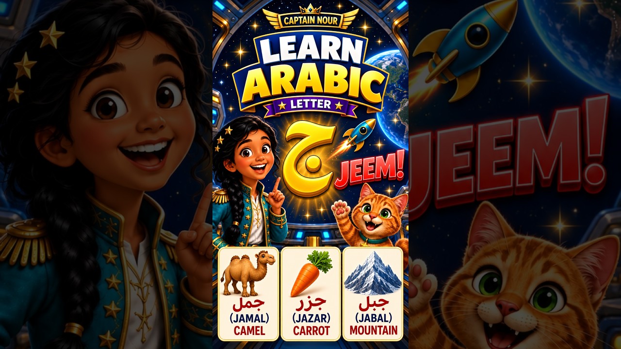 Learn Arabic with Captain Nour 🚀 | Letter Jeem (ج) | #arabic #learnarabic #fyp #trending #viral ⬇️⬇️