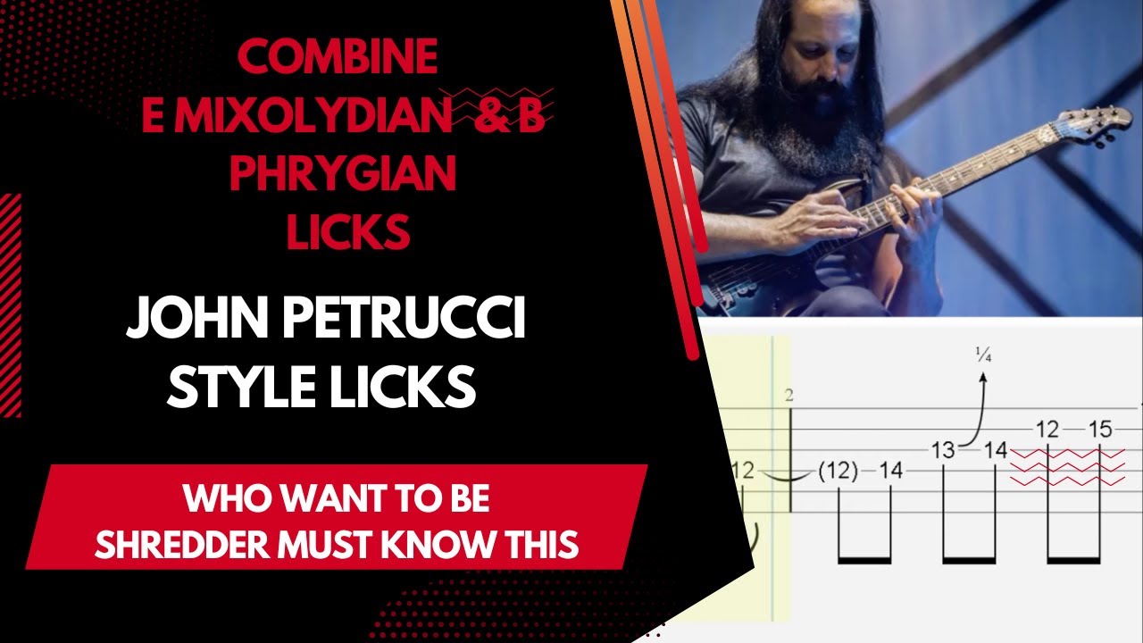 How To Play Combine E Mixolydian & B Phrygian Dominant Guitar Licks ...