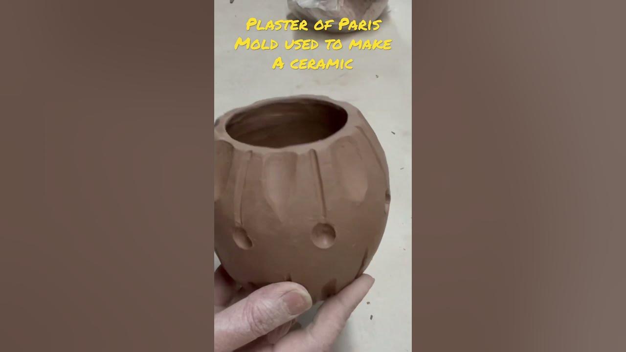Plaster of Paris mold used to make a ceramic vessel, thinned out by  cutting.#ceramic #clay #pottery 
