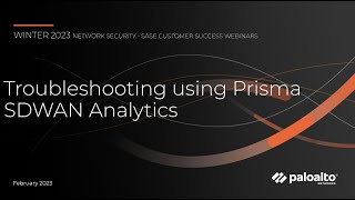 Troubleshooting using Prisma SDWAN Analytics