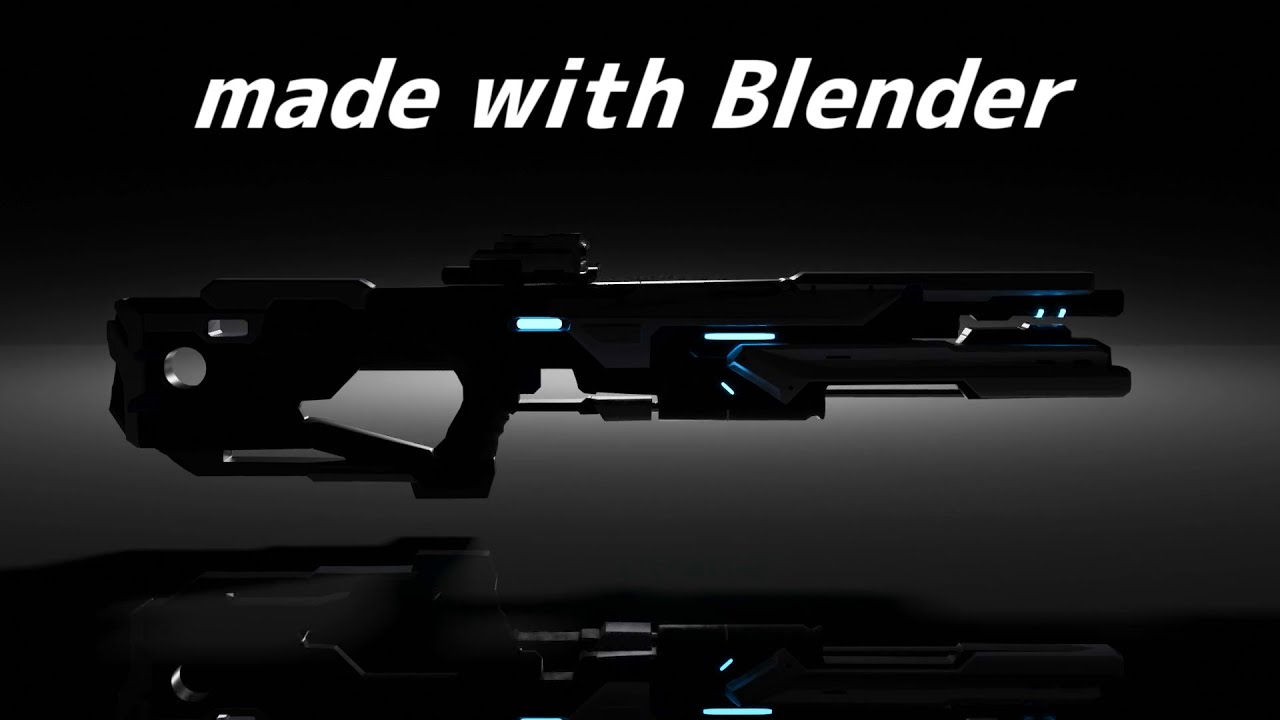 Blenderで近未来な銃を作ってみた Youtube