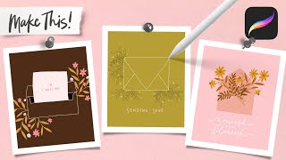 3 Easy Floral Envelope Designs Anyone Can Make in Procreate