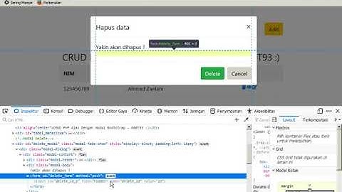 Membuat Konfirmasi Delete Data Menggunakan Modal Bootstrap