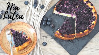 Käsekuchen mit Blaubeeren I ohne Boden I ohne Mehl - Nia Latea