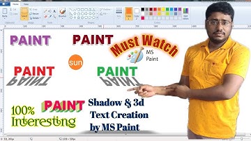 Text shadow on ms paint || MS Paint 3d text Making || Paint Tutorial