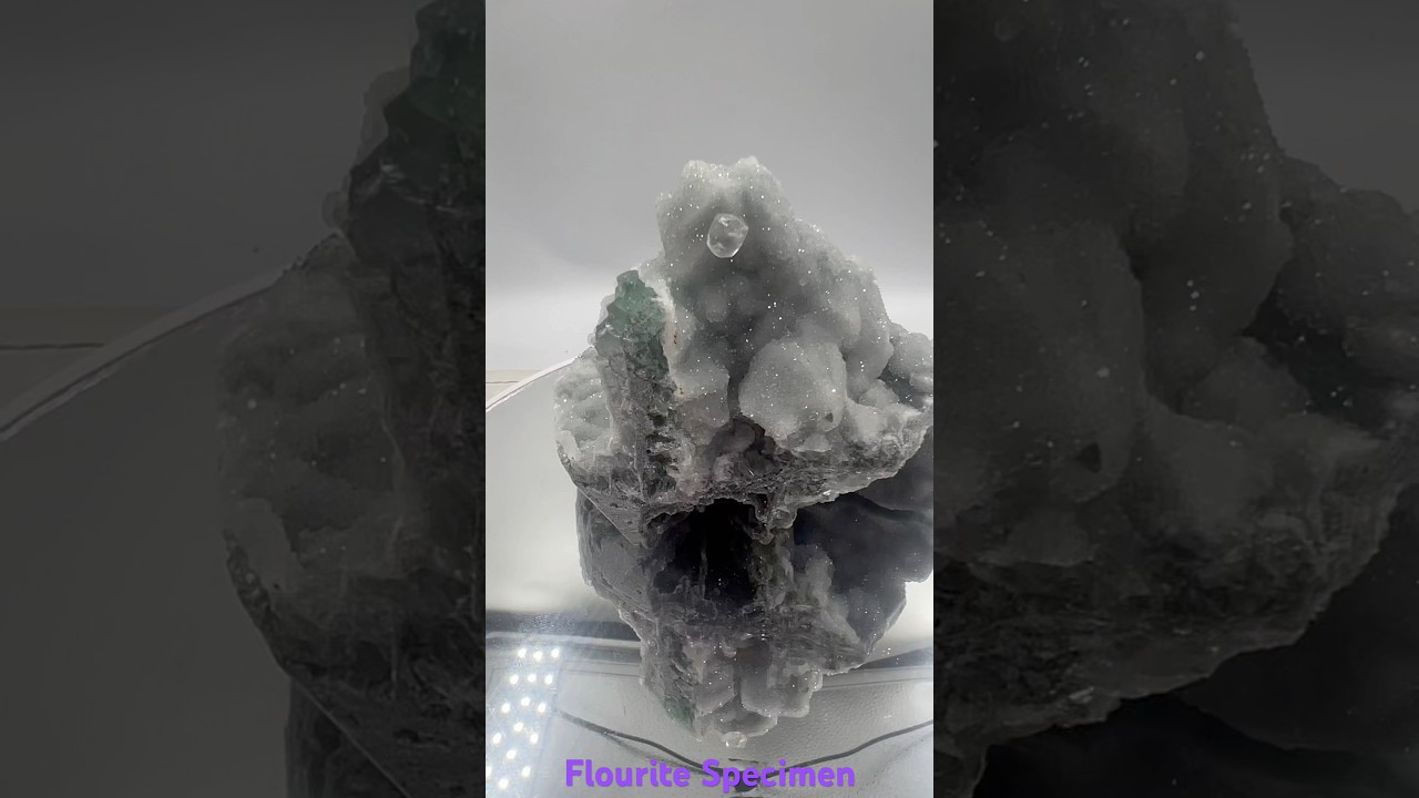 4 X4 INCH GREEN FLOURITE WITH SUGAR CALCITE SPECIMEN